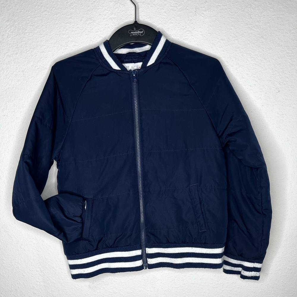 The Children’s Place Kids Blue/White School Jacket/Coat Full Zip. Size XL 14.